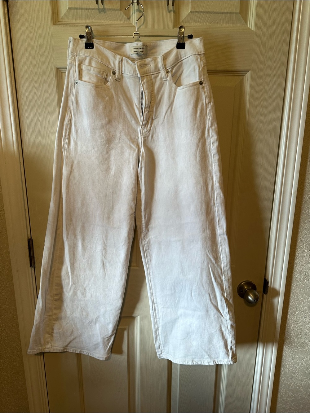 Banana Republic White Wide-Leg Jeans